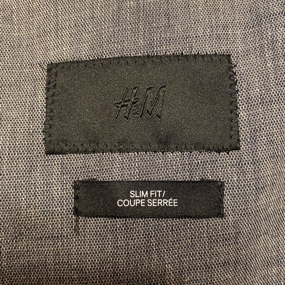 H&M Dark Grey Linen 42R Slim Fit Blazer - Picture 4 of 5